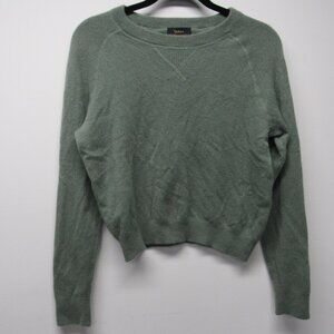 Quince Mongolian 100% Cashmere Cropped Sweater Green Women's Size M